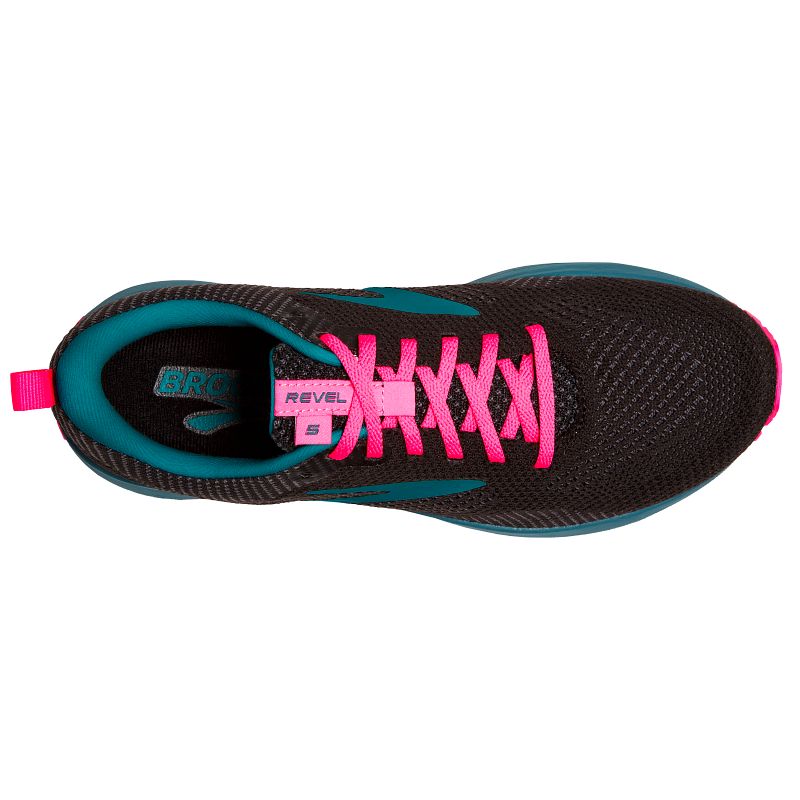 Damskie buty do biegania Brooks Revel 5 Czarno-zielone 5 Damskie buty do biegania Brooks Revel 5 Czarno-zielone