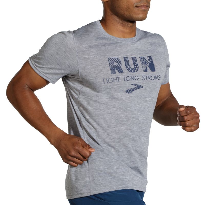 Męska koszulka do biegania Brooks Distance Graphic Short Sleeve 2 Męska koszulka do biegania Brooks Distance Graphic Short Sleeve
