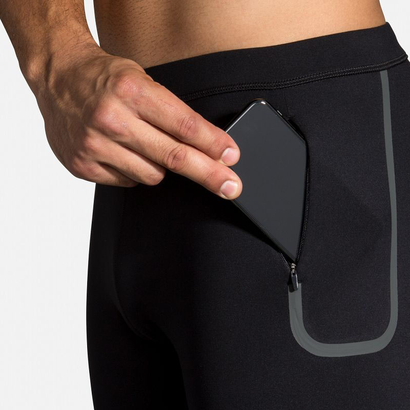 Męskie spodnie do biegania Brooks Momentum Thermal Tight 2 Męskie spodnie do biegania Brooks Momentum Thermal Tight