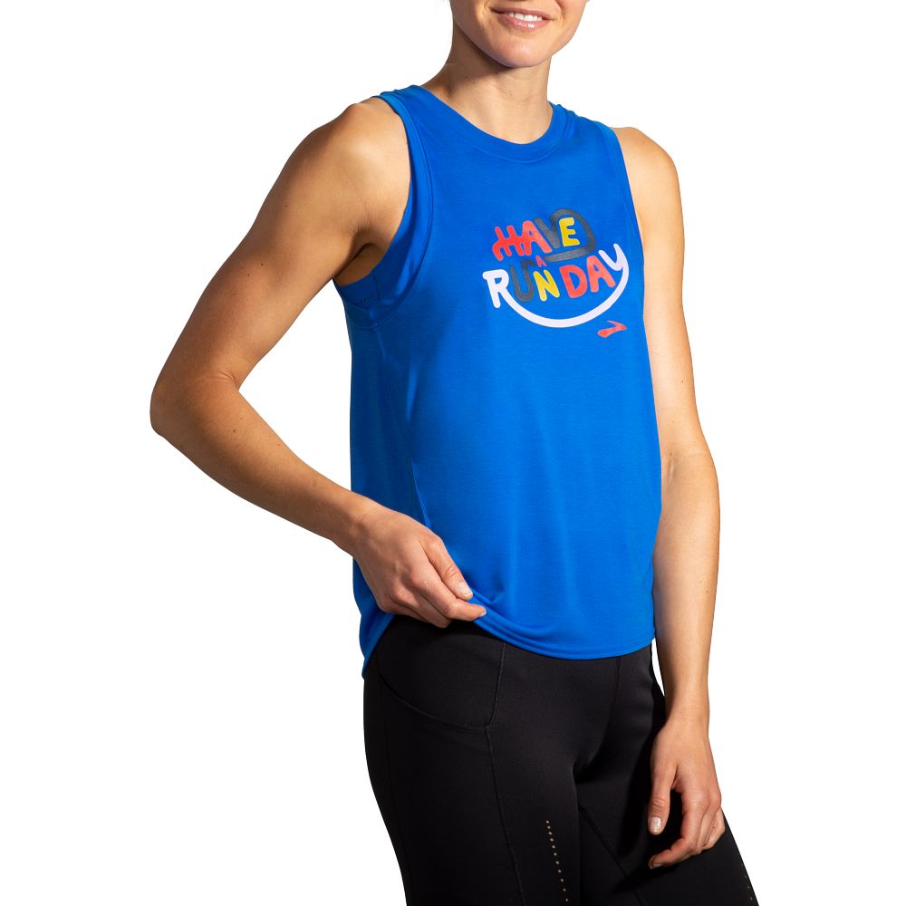 Damska koszulka do biegania Brooks Distance Graphic Tank 4 Damska koszulka do biegania Brooks Distance Graphic Tank