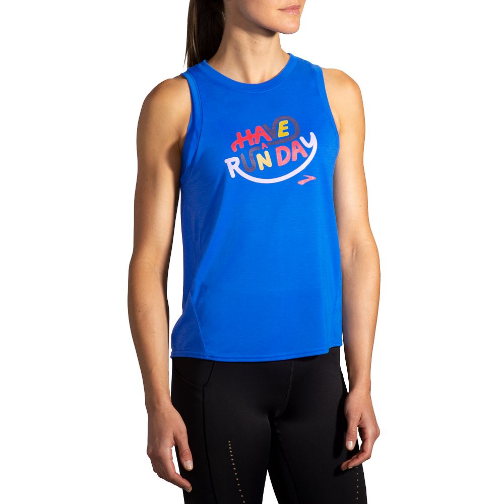 Damska koszulka do biegania Brooks Distance Graphic Tank 1 Damska koszulka do biegania Brooks Distance Graphic Tank